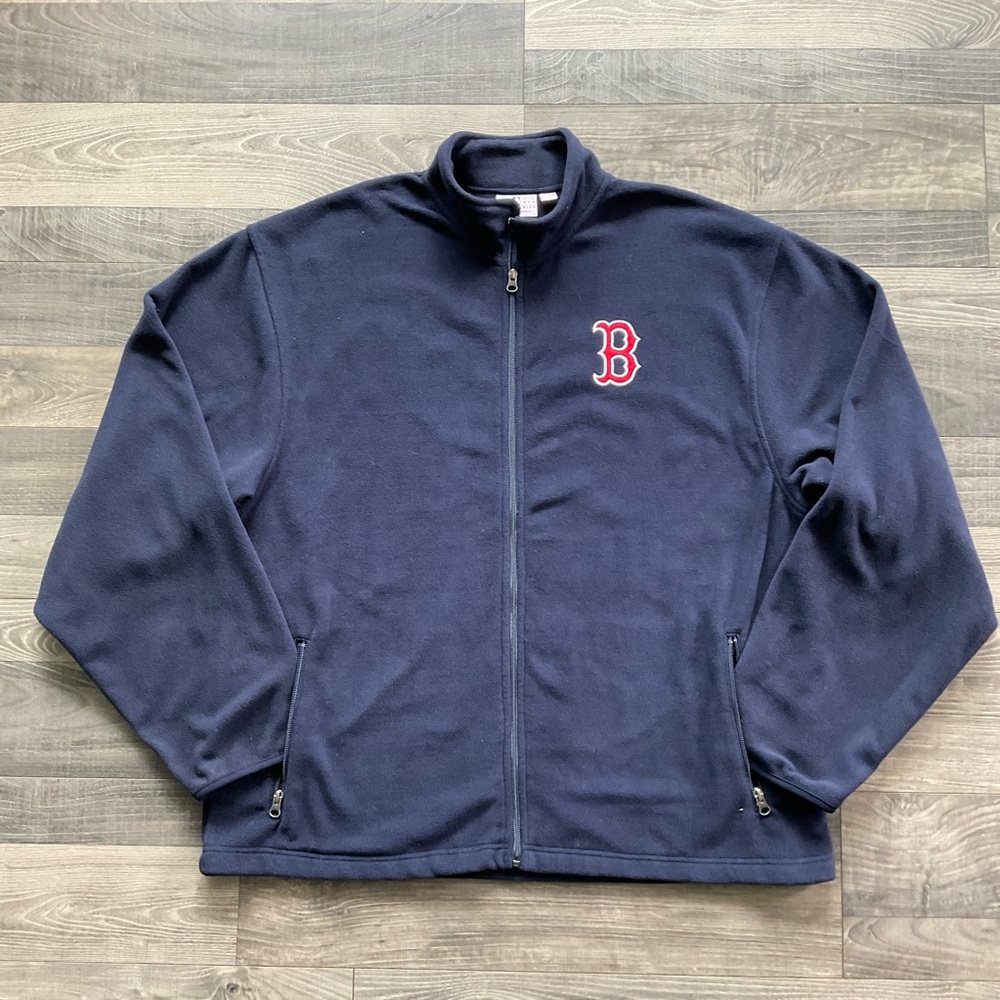 Boston Red Sox Polar Fleece Jacket Mens XXL Navy Blue Full Zip MLB Genuine Merch